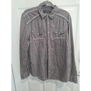 Buckle Men's BKE western Pearl Snap, Button-Up, Large